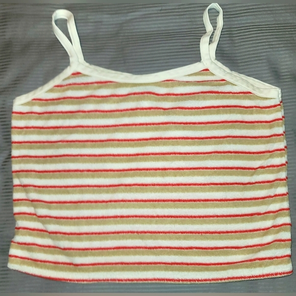 Fashion Tree terrycloth crop top Sz L - Picture 2 of 6